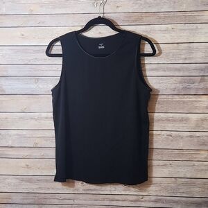 CJ Banks Black Cotton Tank Top